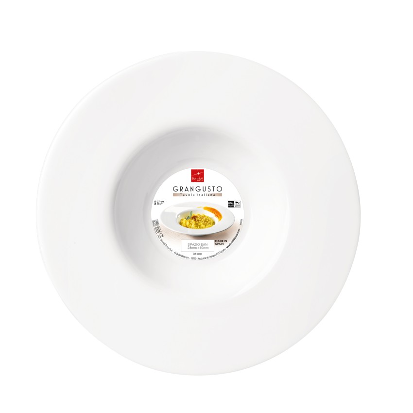 ΠΙΑΤΟ ΡΙΖΟΤΟ ΟΠΑΛΙΝΑΣ GRANGUSTO 27|5,3CM TEMPERED BORMIOLI ROCCO 