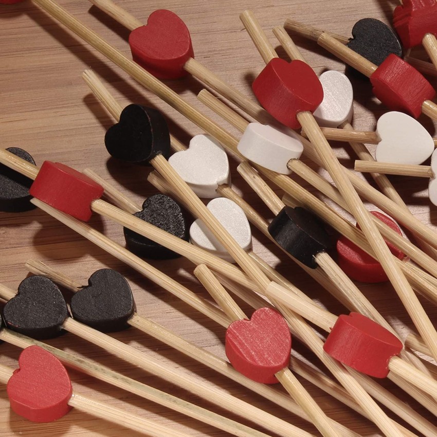 COCKTAIL PICK 12CM  ΚΑΡΔΙΑ ΔΙΑΦΟΡΑ ΧΡΩΜΑΤΑ ΤΕΜ 100 