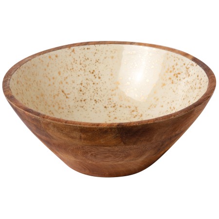 ΜΠΩΛ ΞΥΛΙΝΟ Ø 30Χ12CM ΛΕΥΚΟ GOLD SPOTS 
