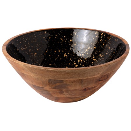 ΜΠΩΛ ΞΥΛΙΝΟ Ø 35Χ16CM ΜΑΥΡΟ GOLD SPOTS 