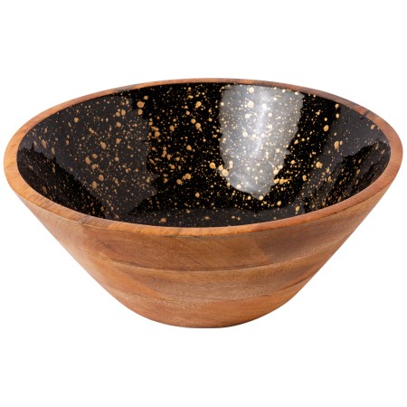 ΜΠΩΛ ΞΥΛΙΝΟ Ø 30Χ12CM ΜΑΥΡΟ GOLD SPOTS 