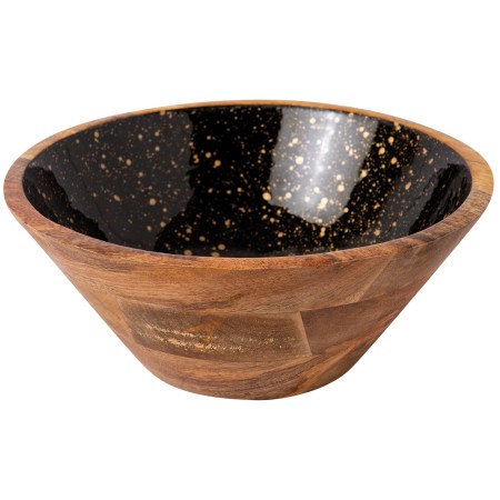 ΜΠΩΛ ΞΥΛΙΝΟ Ø 25Χ11CM ΜΑΥΡΟ GOLD SPOTS 