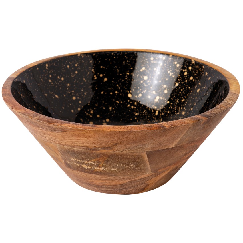 ΜΠΩΛ ΞΥΛΙΝΟ Ø 25Χ11CM ΜΑΥΡΟ GOLD SPOTS 