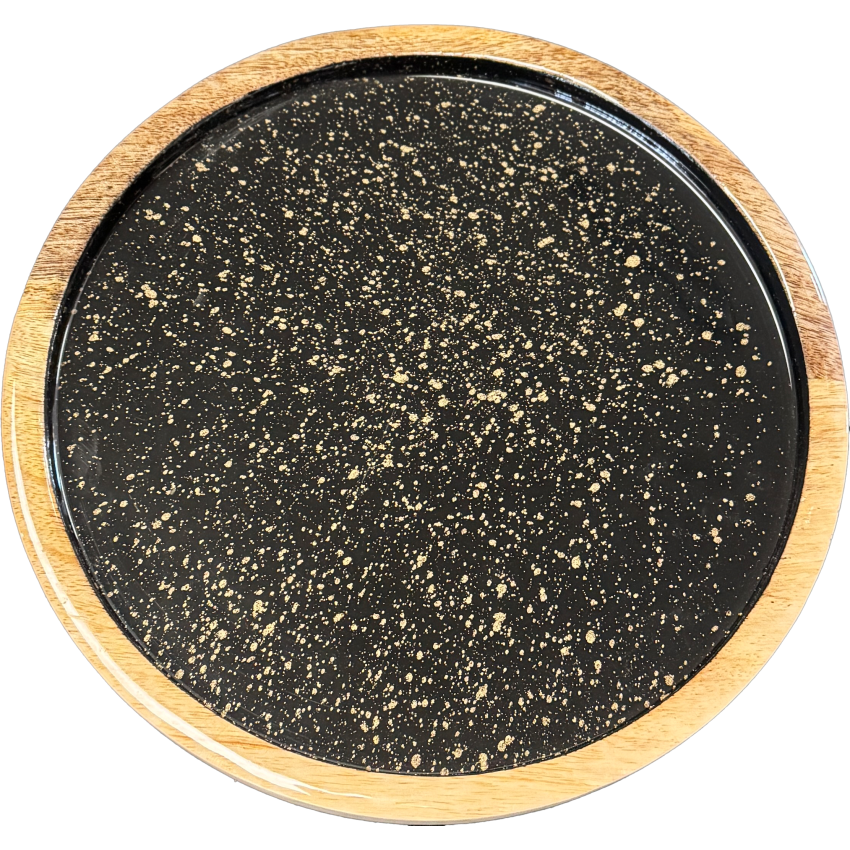 ΞΥΛΙΝΟ ΠΙΑΤΟ ΚΑΘΕΤΟ  ΜΑΥΡΟ GOLD SPOTS 25x2,5 CM