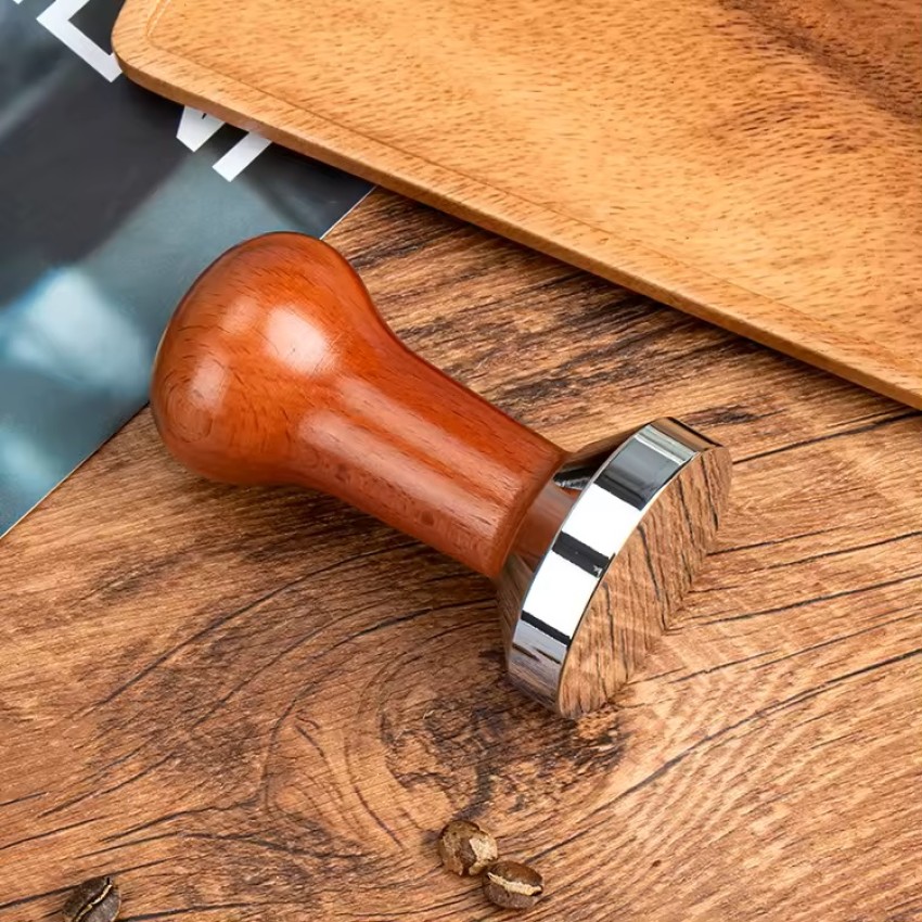 TAMPER ΙΝΟΧ 18/10 Ø 5,8CM x 9CM ΜΕ ΞΥΛΙΝΟ ΧΕΡΟΥΛΙ  