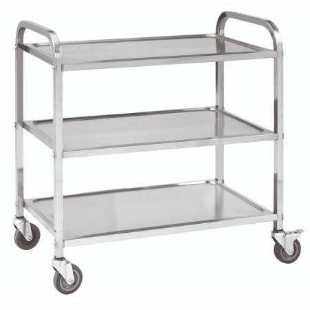 ΤΡΟΛΛΕΪ INOX 3 ΡΑΦΙΑ 85x45x89 CM 