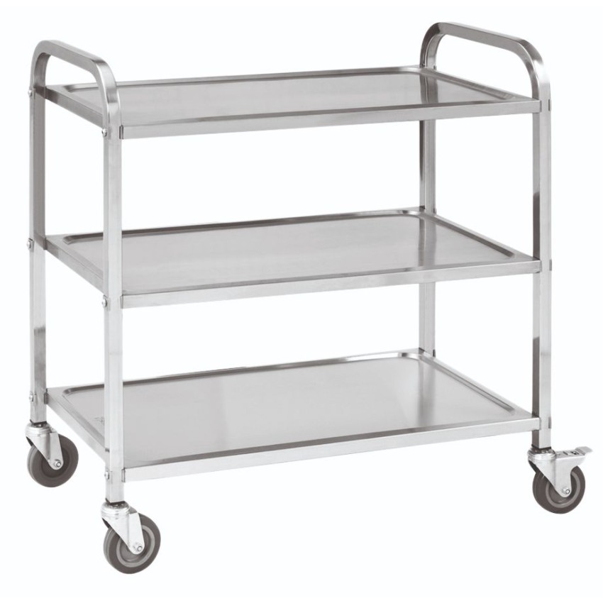 ΤΡΟΛΛΕΪ INOX 3 ΡΑΦΙΑ 85x45x89 CM 