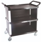ΤΡΟΛΛΕΪ ΑΛΟΥΜ ΜΕ 3 ΠΛΑΣΤ ΡΑΦΙΑ ΜΑΥΡΟ 102x50x96 CM 