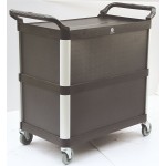 ΤΡΟΛΛΕΪ ΑΛΟΥΜ ΜΕ 3 ΠΛΑΣΤ ΡΑΦΙΑ ΜΑΥΡΟ 102x50x96 CM 