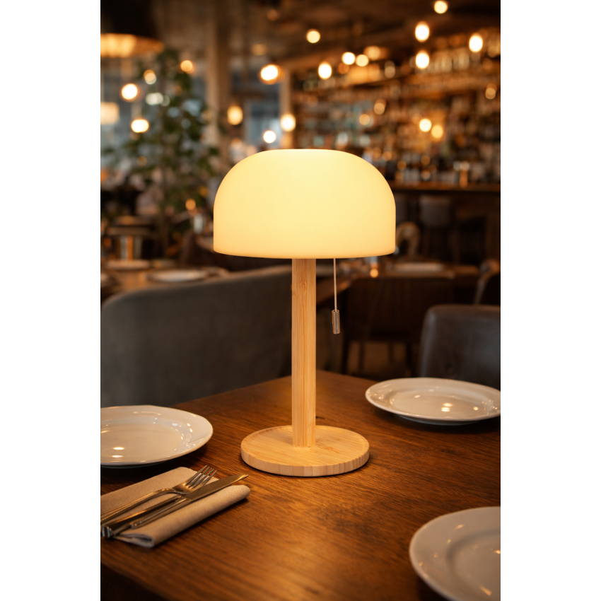 ΦΩΤΙΣΤΙΚΟ ΕΠΙΤΡΑΠΕΖΙΟ LED  ΞΥΛΙΝΟ  Ø 15 CM ΥΨΟΣ 18,5 CM