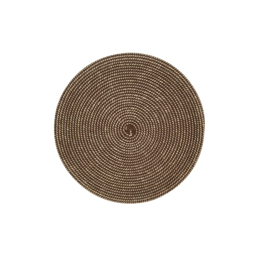 ΣΟΥΠΛΑ ΣΤΡΟΓΓΥΛΟ 36 CM WOVEN BROWN ΚΙΝΑΣ