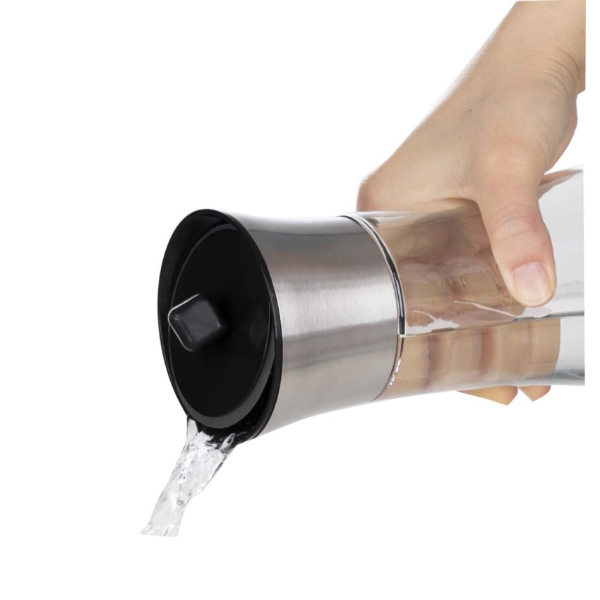 ΚΑΡΑΦΑ BOROSILICATE 1LT ΜΕ ΠΑΓΟΚΥΣΤΗ ΚΑΙ ΑΝΟΞΕΙΔΩΤΟ ΚΑΠΑΚΙ  SINO 