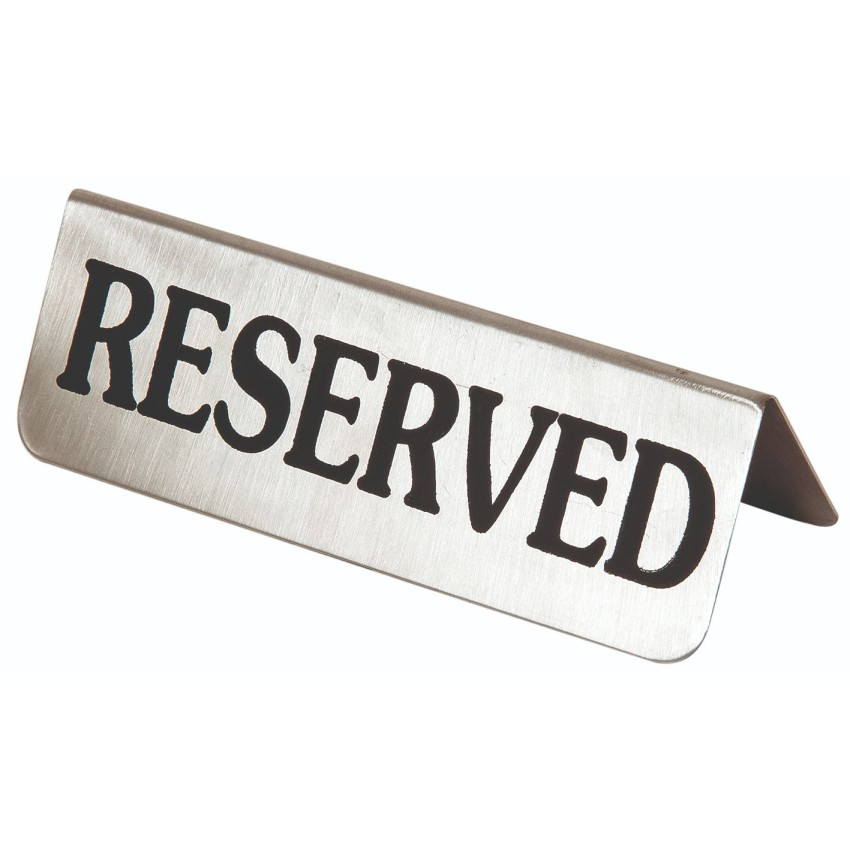 ΣΗΜΑ RESERVED INOX ΑΝΑΓΛΥΦΟ 16x4 CM 