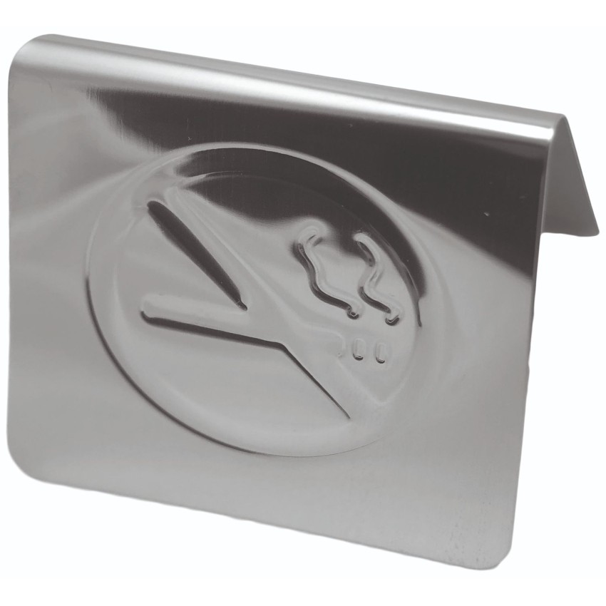 ΣΗΜΑ NO SMOKING INOX ΑΝΑΓΛΥΦΟ 5x5,8 CM