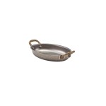ΠΙΑΤΕΛΑ ΟΒΑΛ INOX VINTAGE MAT 19x13.5x3.25 CM ΜΕ ΜΠΡΟΥΤΖΙΝΑ ΧΕΡΟΥΛΙΑ 