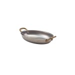 ΠΙΑΤΕΛΑ ΟΒΑΛ INOX VINTAGE MAT 21x16x3.5 CM CM ΜΕ ΜΠΡΟΥΤΖΙΝΑ ΧΕΡΟΥΛΙΑ 