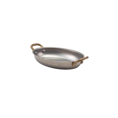 ΠΙΑΤΕΛΑ ΟΒΑΛ INOX VINTAGE MAT 21x16x3.5 CM CM ΜΕ ΜΠΡΟΥΤΖΙΝΑ ΧΕΡΟΥΛΙΑ 