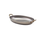 ΠΙΑΤΕΛΑ ΟΒΑΛ INOX VINTAGE MAT 34x23x4 CM ΜΕ ΜΠΡΟΥΤΖΙΝΑ ΧΕΡΟΥΛΙΑ 