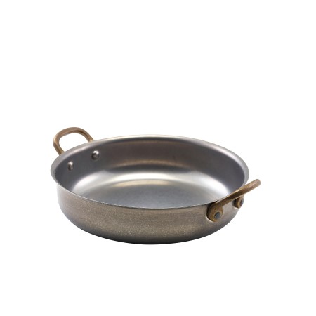 ΣΑΓΑΝΑΚΙ ΣΤΡΟΓΓΥΛΟ INOX VINTAGE MAT 14 x 4 CM ΜΕ ΜΠΡΟΥΤΖΙΝΑ ΧΕΡΟΥΛΙΑ 