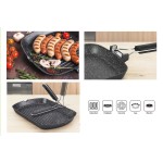ΤΗΓΑΝΙ GRILL 34x24 CM ΑΝΤΙΚΟΛΛΗΤΙΚΟ ΑΛΟΥΜΙΝΙΟΥ INDUCTION ΜΕ ΣΠΑΣΤΗ ΛΑΒΗ