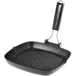 ΤΗΓΑΝΙ GRILL 28x28 CM ΑΝΤΙΚΟΛΛΗΤΙΚΟ ΑΛΟΥΜΙΝΙΟΥ INDUCTION ΜΕ ΣΠΑΣΤΗ ΛΑΒΗ