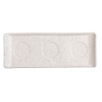 Πιατέλα Ορθογώνια 26 cm White Dune Με 3 Θέσεις Για Μπωλάκια Με Εσωτερική Διάμετρο 5 cm