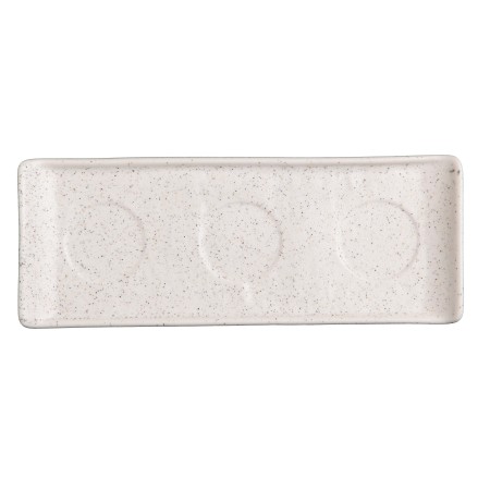 Πιατέλα Ορθογώνια 26 cm White Dune Με 3 Θέσεις Για Μπωλάκια Με Εσωτερική Διάμετρο 5 cm